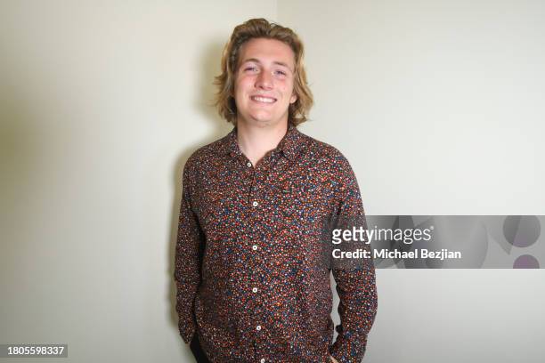 Emerson Langlois-Ulrich poses for portraitat A Plant Based Friendsgiving Celebration at the Home of Rainbeau Mars on November 20, 2023 in Venice,...