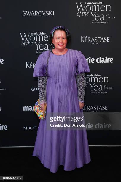 Carly Findlay attends the Marie Claire Women of the Year Awards 2023 at Museum of Contemporary Art on November 21, 2023 in Sydney, Australia.