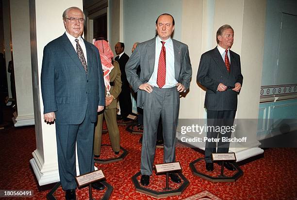 Helmut Kohl, Jacques Chirac, Jaques;Santer, , "Madame Tussaud's",;Wachsfiguren-Kabinett, London, England, Großbritannien,