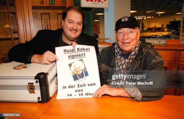 Jürgen Roland, Andreas Ellermann,;Signierstunde, Möbelpark Sachsenwald,;Bentdorf bei Hamburg, Deutschland,;Veranstaltungshinweis, Plakat,...