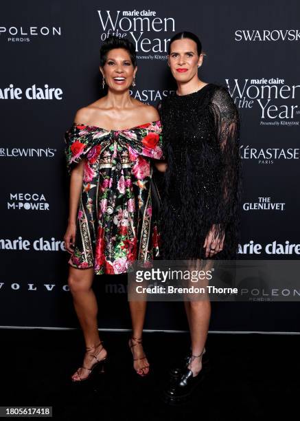 Narelda Jacobs and Lydia Williams attend the Marie Claire Women of the Year Awards 2023 at Museum of Contemporary Art on November 21, 2023 in Sydney,...