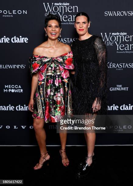 Narelda Jacobs and Lydia Williams attend the Marie Claire Women of the Year Awards 2023 at Museum of Contemporary Art on November 21, 2023 in Sydney,...