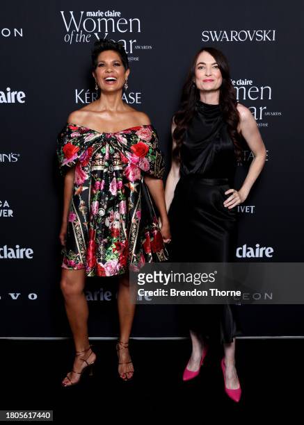 Narelda Jacobs and Karina Natt attend the Marie Claire Women of the Year Awards 2023 at Museum of Contemporary Art on November 21, 2023 in Sydney,...