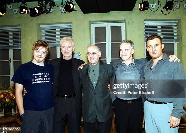 Zlatko "Zladdi" Trpkovski, Jürgen;Heinrich, Dr. Alfred Biolek, Burkhard;Driest, Nils Bokelberg, ,;ARD-Show "Boulevard Bio", Köln, vor der;Dekoration,