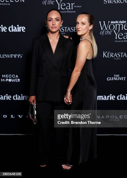 Kyah Simon and Faye Bryson attend the Marie Claire Women of the Year Awards 2023 at Museum of Contemporary Art on November 21, 2023 in Sydney,...