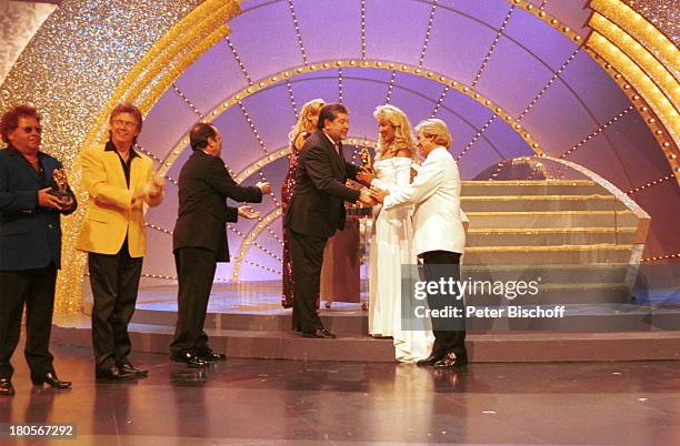 Die Flippers, Manfred Durban, Bernd;Hengst, Kurt Beck, Judith & Mel Jersey,;Preisübergabe, ARD-Show "Die Goldene;Stimmgabel 2000",...