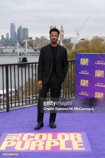 Corey Hawkins attends a photocall for "The Color Purple" at The IET Building Rooftop on November 21, 2023 in London, England.