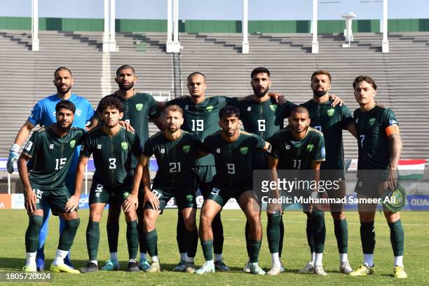 Pakistan Team group photo during the 2026 FIFA World Cup AFC Qualifier Group G match between Pakistan and Tajikistan at Jinnah Sports Stadium on...