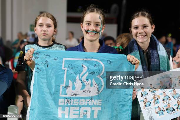 Heat fans during the WBBL match between Brisbane Heat and Sydney Sixers at Allan Border Field, on November 21 in Brisbane, Australia.