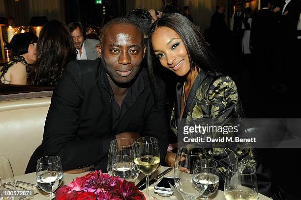 Edward Enninful and Jourdan Dunn attend The London Edition opening celebrating the September issue of W Magazine at The London Edition Hotel on...