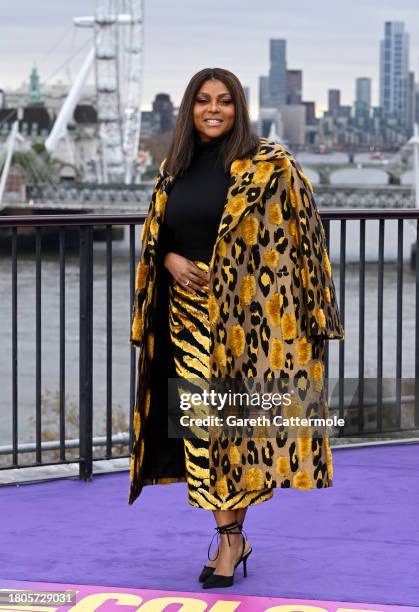 Taraji P. Henson attends "The Color Purple" Photocall at IET Building: Savoy Place on November 21, 2023 in London, England.