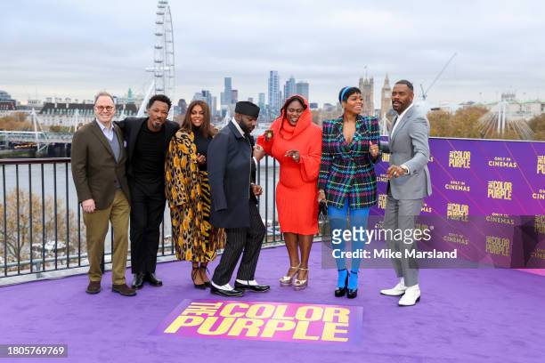 Scott Sanders, Corey Hawkins, Taraji P. Henson, Blitz Bazawule, Danielle Brooks, Fantasia Barrino and Colman Domingo attend "The Color Purple"...