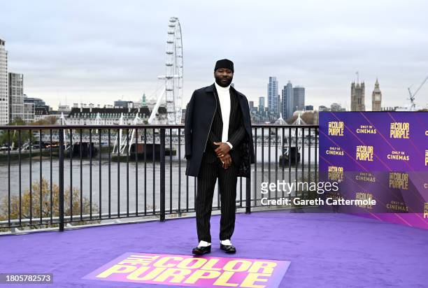 Blitz Bazawule attends "The Color Purple" Photocall at IET Building: Savoy Place on November 21, 2023 in London, England.