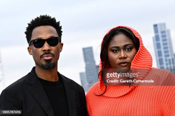 Corey Hawkins and Danielle Brooks attend "The Color Purple" Photocall at IET Building: Savoy Place on November 21, 2023 in London, England.