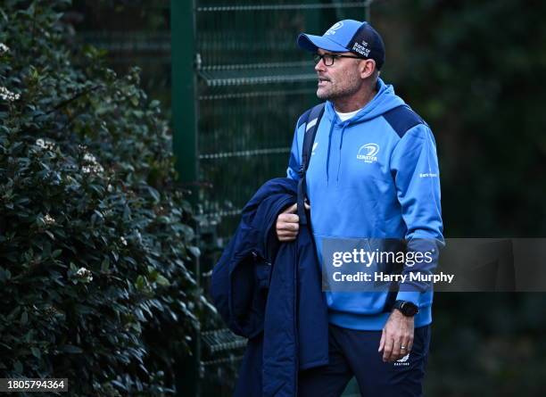 Dublin , Ireland - 27 November 2023; Leinster senior coach Jacques Nienaber arrives for a Leinster Rugby squad training at UCD in Dublin.