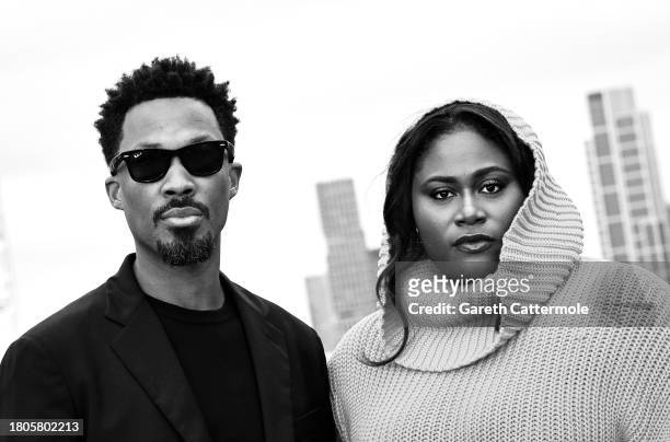 Corey Hawkins and Danielle Brooks attend "The Color Purple" Photocall at IET Building: Savoy Place on November 21, 2023 in London, England.