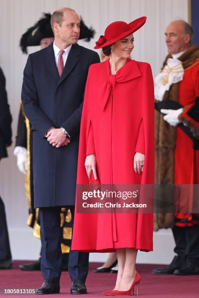 Prince William, Prince of Wales and Catherine, Princess of Wales attend a ceremonial welcome for The President and the First Lady of the Republic of...