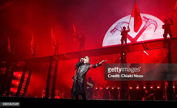 Roger Waters performs at Wembley Stadium on September 14, 2013 in London, England.