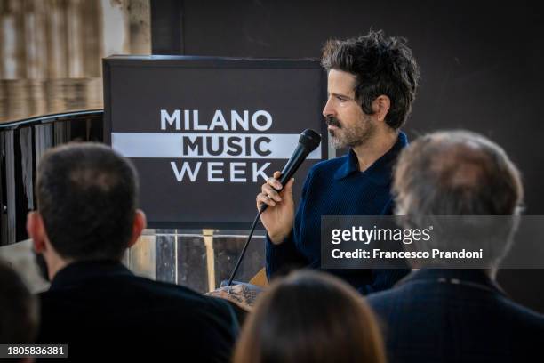 Devendra Banhart is Interviewed during Milano Music Week 2023 at La Sala Fontana al Museo del Novecento on November 21, 2023 in Milan, Italy.