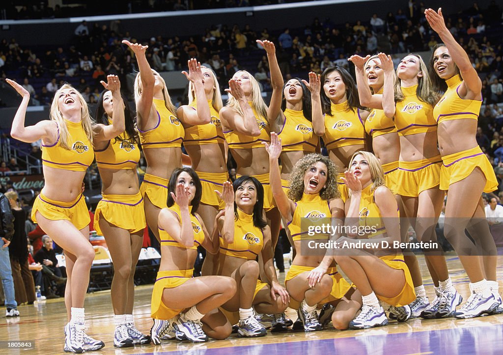 Laker Girls throw a kiss