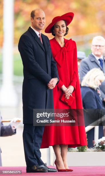 Prince William, Prince of Wales and Catherine, Princess of Wales attend a ceremonial welcome for The President and the First Lady of the Republic of...