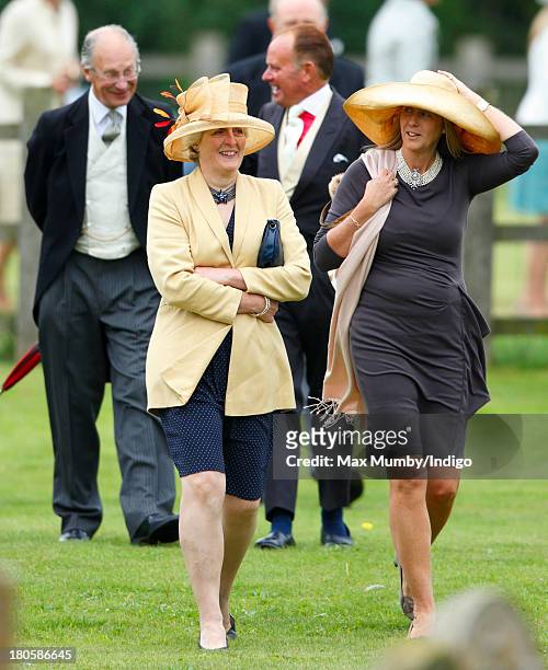 Lady Jane Fellowes attends the wedding of James Meade and Lady Laura Marsham at the Parish Church of St. Nicholas in Gayton on September 14, 2013...