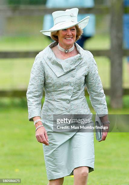 Lady Sarah McCorquodale attends the wedding of James Meade and Lady Laura Marsham at the Parish Church of St. Nicholas in Gayton on September 14,...
