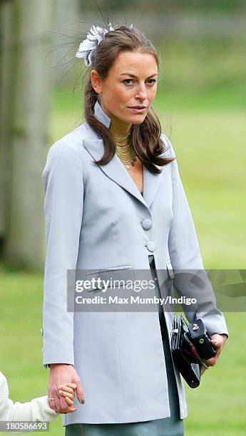 Jecca Craig attends the wedding of James Meade and Lady Laura Marsham at the Parish Church of St. Nicholas in Gayton on September 14, 2013 near...