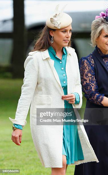 Alice van Cutsem attends the wedding of James Meade and Lady Laura Marsham at the Parish Church of St. Nicholas in Gayton on September 14, 2013 near...