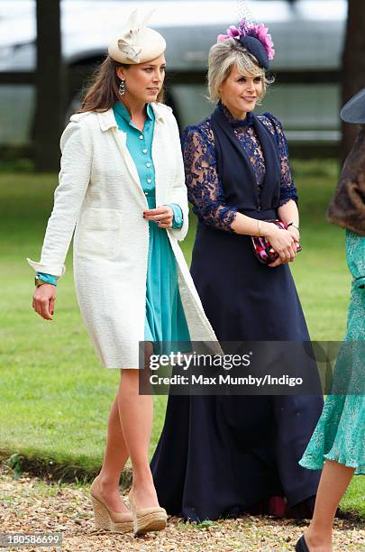 Alice van Cutsem attends the wedding of James Meade and Lady Laura Marsham at the Parish Church of St. Nicholas in Gayton on September 14, 2013 near...