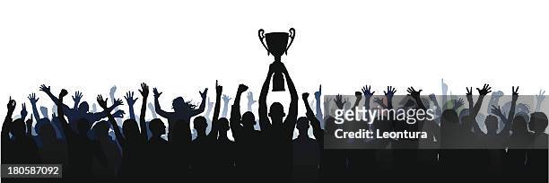 trophy (61 complete people, clipping path hides the legs) - success stock illustrations