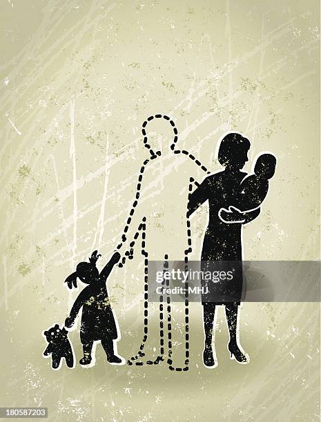 ilustraciones, imágenes clip art, dibujos animados e iconos de stock de licencia por duelo faltante padre de familia - missing person