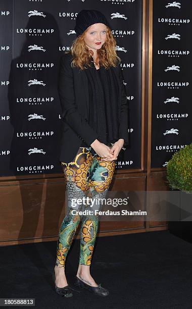 Lily Cole attends the grand opening party of Longchamp Regent Street at Longchamp on September 14, 2013 in London, England.