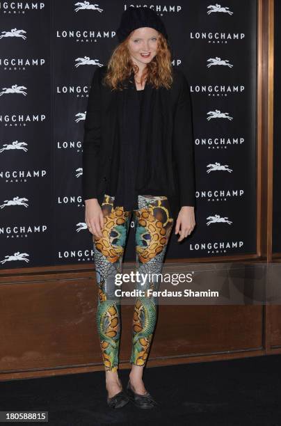 Lily Cole attends the grand opening party of Longchamp Regent Street at Longchamp on September 14, 2013 in London, England.