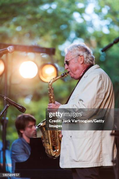Year-old American Jazz musician Lee Konitz leads his Quartet from the alto saxophone with Dan Tepfer on piano to headline the final day of the 21st...