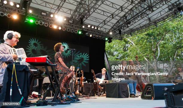 American Jazz and Pop vocalist Bobby McFerrin performs with his band with composer/arranger Gil Goldstein on accordion and keyboards, singer Madison...