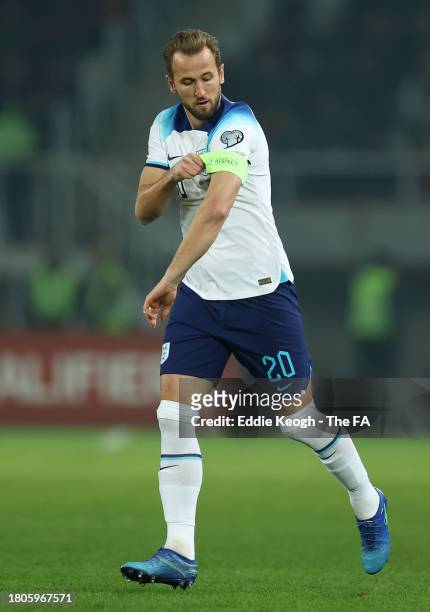Harry Kane of England looks on during the UEFA EURO 2024 European qualifier match between North Macedonia and England at National Arena Todor Proeski...