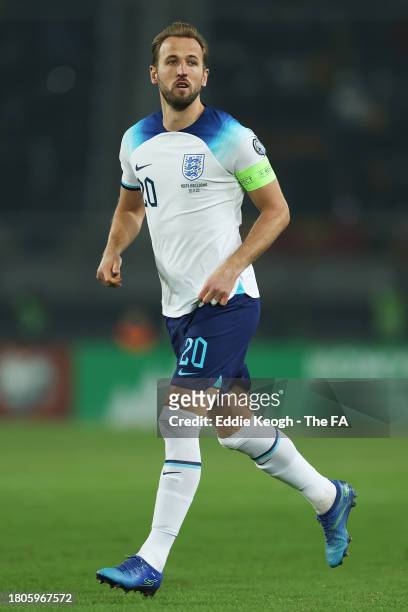 Harry Kane of England looks on during the UEFA EURO 2024 European qualifier match between North Macedonia and England at National Arena Todor Proeski...