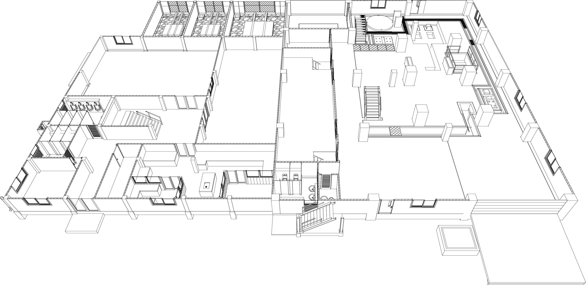3D illustration of industrial building 3D illustration of industrial building