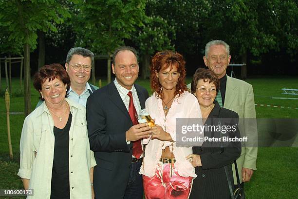 Olaf Henning, Andrea Berg , Heidemarie und Rudi Henning , Helga und Jürgen Zeller , Polterabend, Galopprennbahn Krefeld, Nordrhein-Westfalen,...