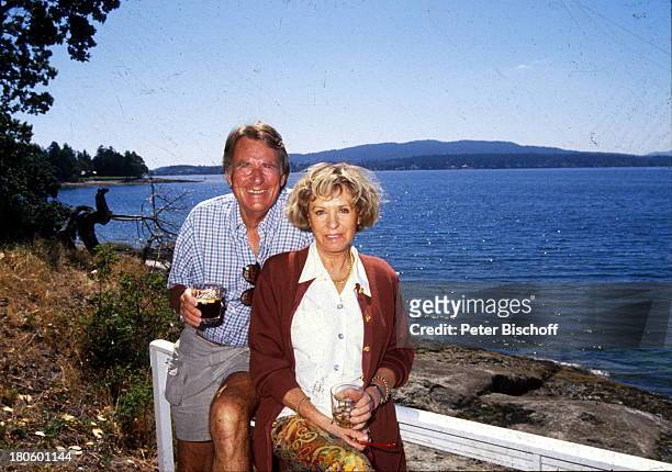 Günther Schramm, Ehefrau Gudrun Thielemann, Vancouver Island/Kanada, Nordamerika, Spaziergang, Ausblick, Wasser,