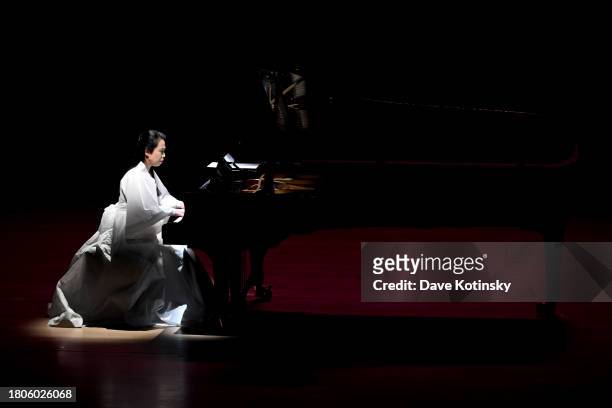 Maki Namekawa performs onstage at Lincoln Center's Fall Gala honoring James G. Dinan at David Geffen Hall on November 20, 2023 in New York City.