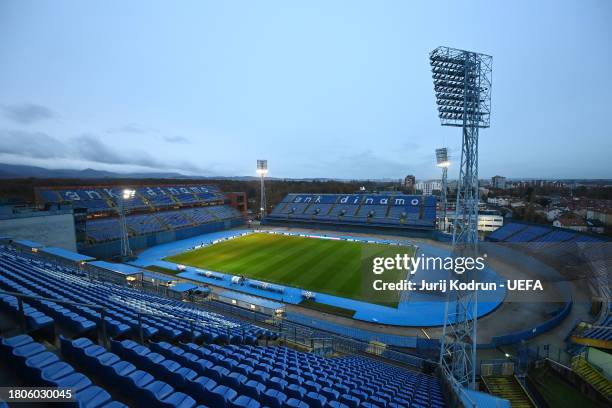 General view inside the stadium prior to the UEFA EURO 2024 European qualifier match between Croatia and Armenia at Stadion Maksimir on November 21,...