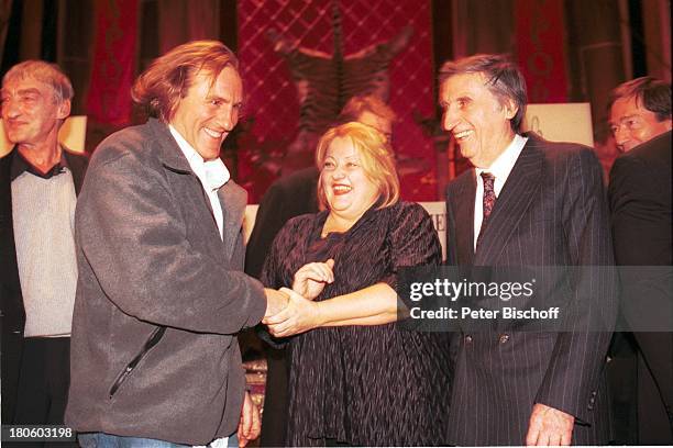 Herbert Fux, Marianne Sägebrecht, Grard Depardieu , Bavaria-Film "Asterix und Obelix gegen Cesar", München,