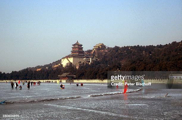 Peking/China, Asien, "Sommer-Palast", Tempel, Eis, Eisfläche, Reise