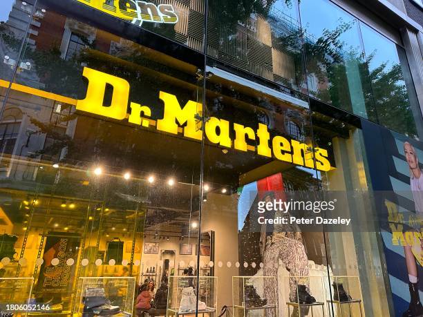 Oxford Street, LONDON,ENGLAND Dr. Martens Shop Exterior, Building Exterior External Store Sign England.