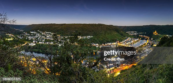 Cochem panorama at blue hour - Mosel Valley, Rhineland-Palatinate/ Germany Cochem panorama at blue hour - Mosel Valley, Rhineland-Palatinate/ Germany