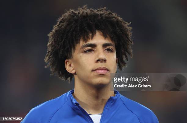 Rico Lewis of England looks on prior to the UEFA EURO 2024 European qualifier match between North Macedonia and England at National Arena Todor...