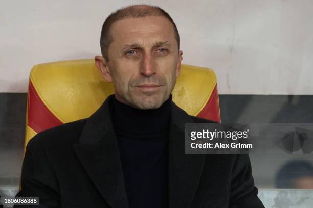 Blagoja Milevski, Head Coach of North Macedonia, looks on prior to the UEFA EURO 2024 European qualifier match between North Macedonia and England at...