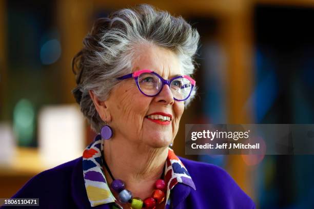 Prue Leith meets with Liberal Democrat MSP Liam McArthur at Scottish Parliament Building on November 21, 2023 in Edinburgh, Scotland. Cottish Liberal...